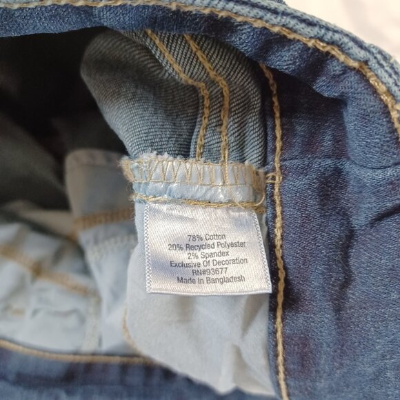 St. John's Bay Jeans Skinny Ankle Cropped Fringe Dark Wash Highrise Size Plus 14 - Picture 9 of 12